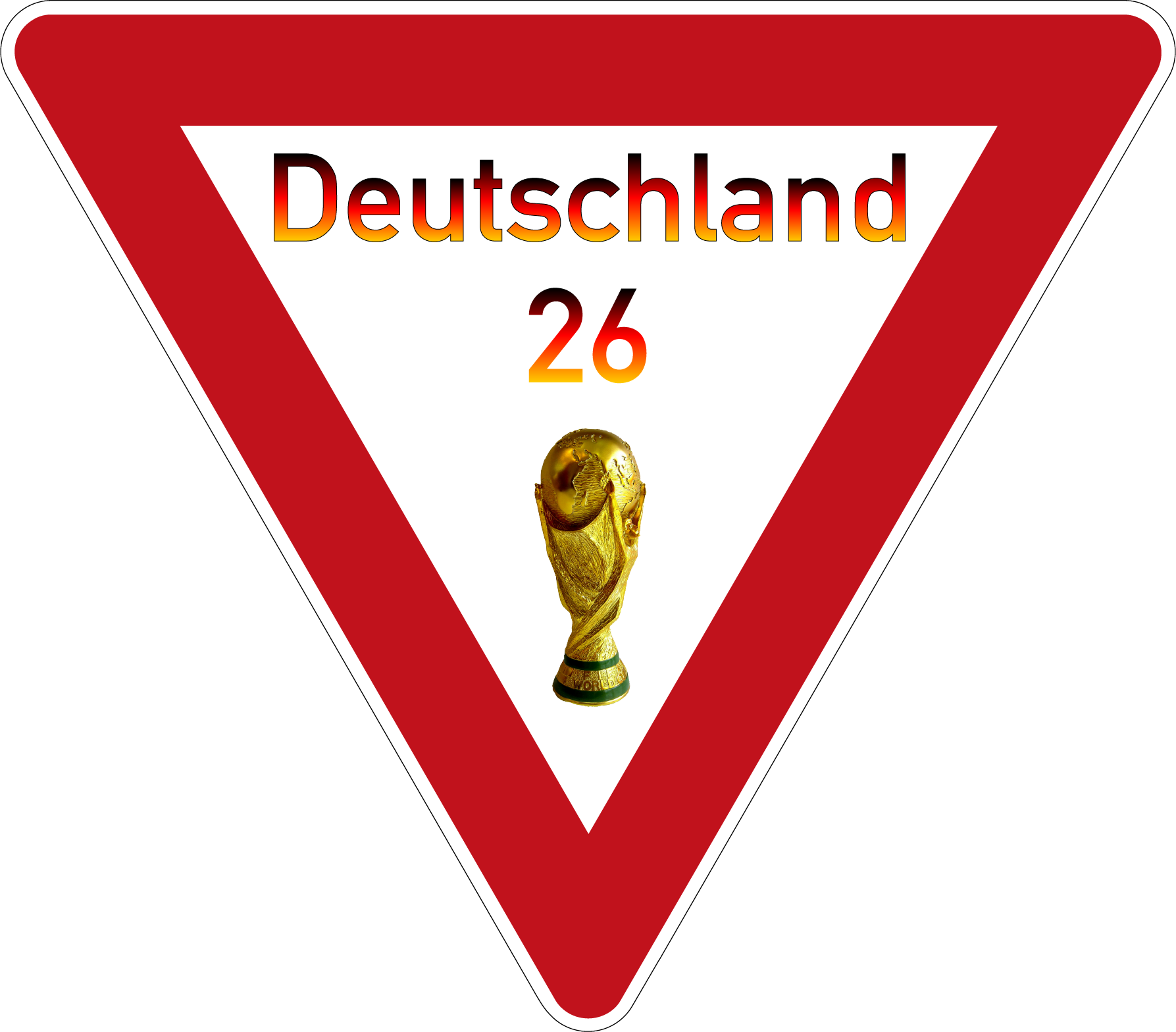 Verkehrsschild WM Edition Vorfahrt gewähren 63 cm Aluminium