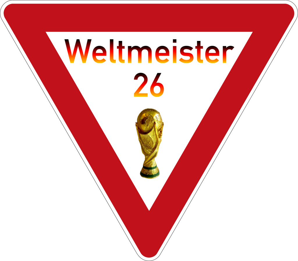 Verkehrsschild WM Edition Vorfahrt gewähren 63 cm Aluminium
