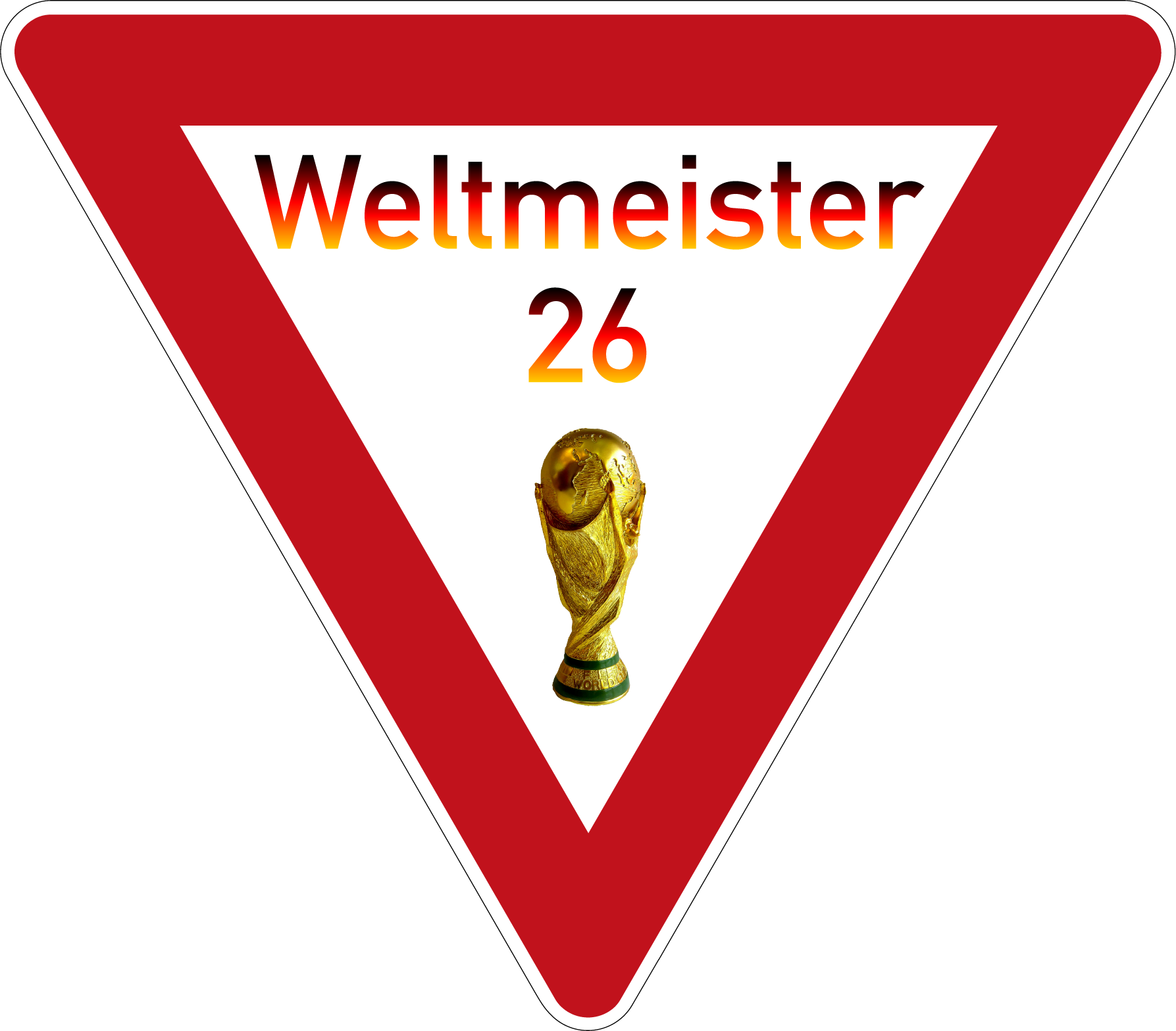Verkehrsschild WM Edition Vorfahrt gewähren 63 cm Aluminium