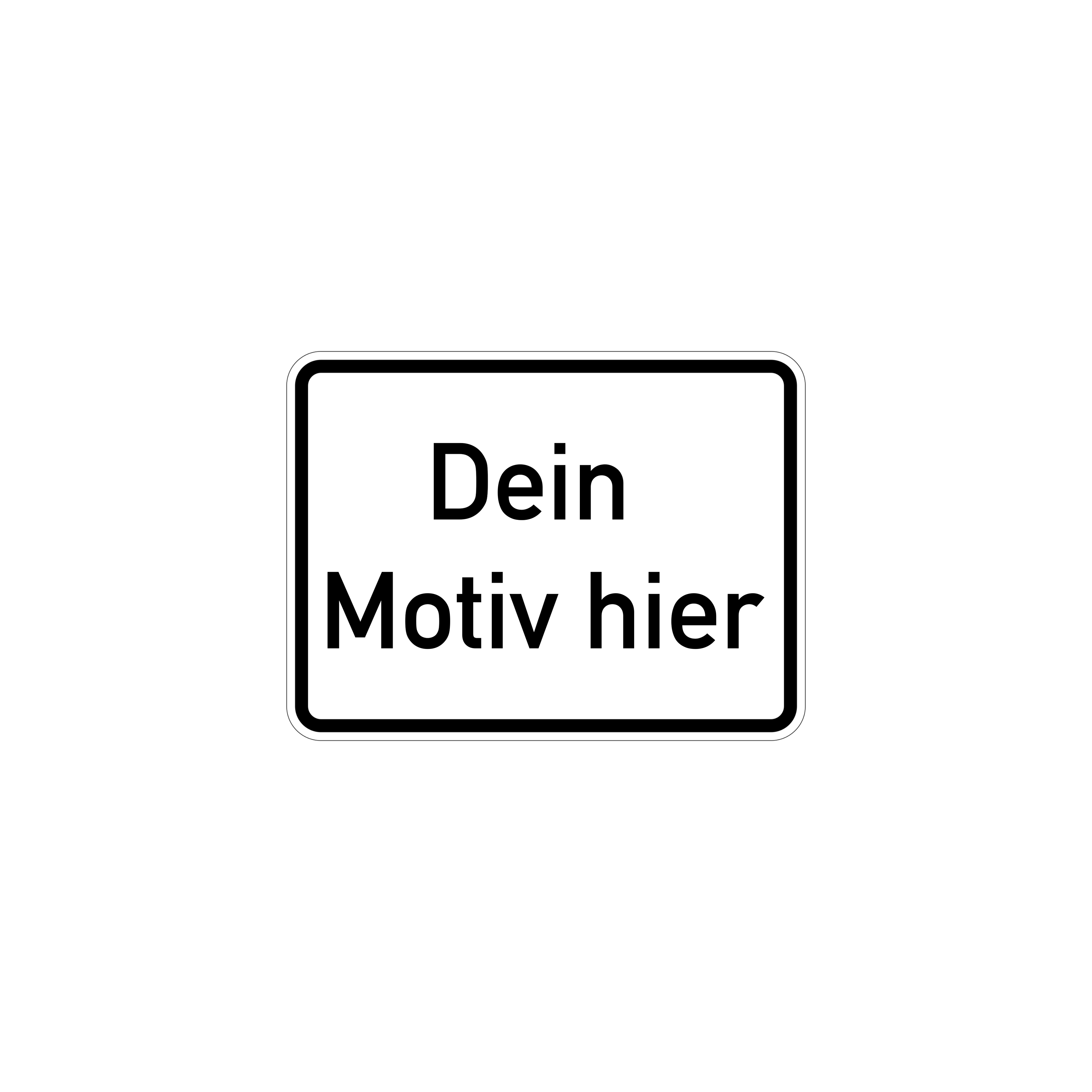 Zusatzschild personalisierbar Verkehrsschild 420x315 cm mit Wunschtext Aluminium